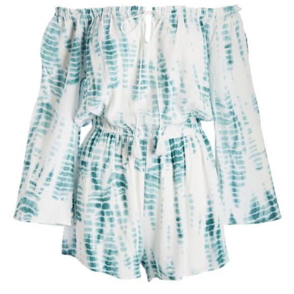 Go Coco Pants - Go Coco Green and White Tie Dye Romper